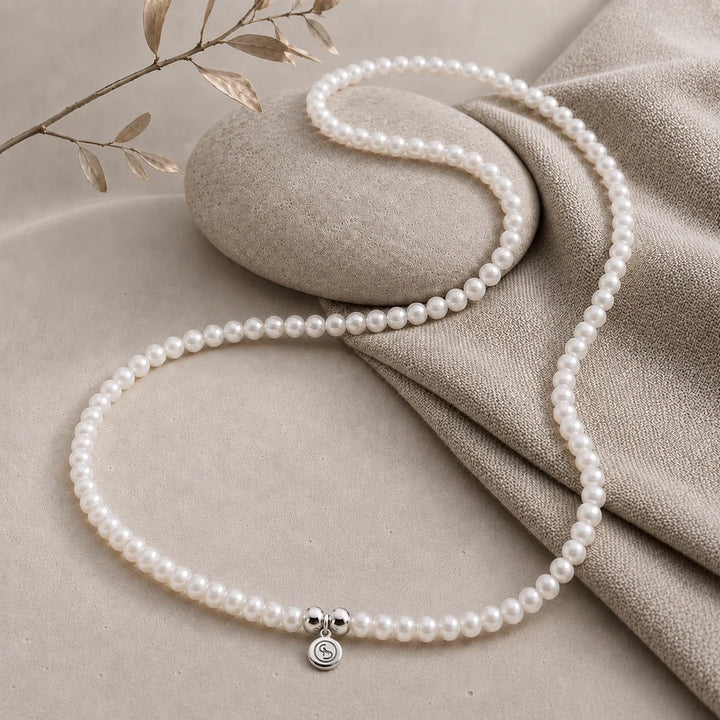 Bodhi Beads Mother Of Pearl Necklace
