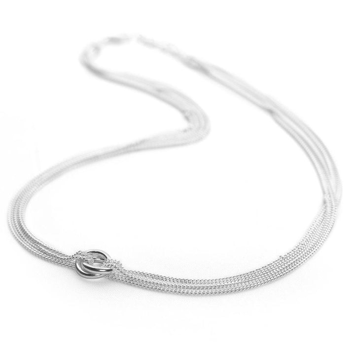 Two 925 sterling silver loops connected with layers of slinky chains (CHN8181))