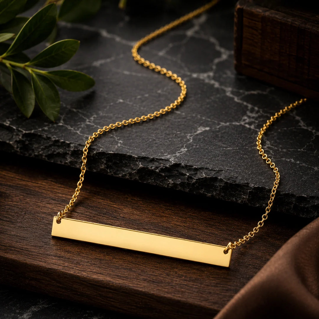 Gold Horizontal Bar Chain - For Layering