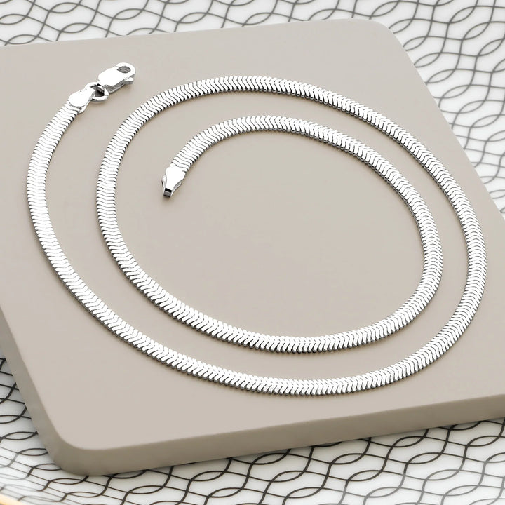 Herringbone Silver Necklace