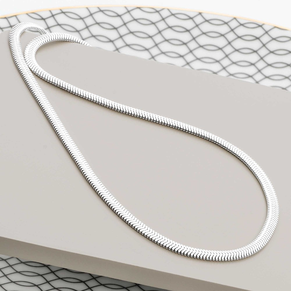 Herringbone Silver Necklace