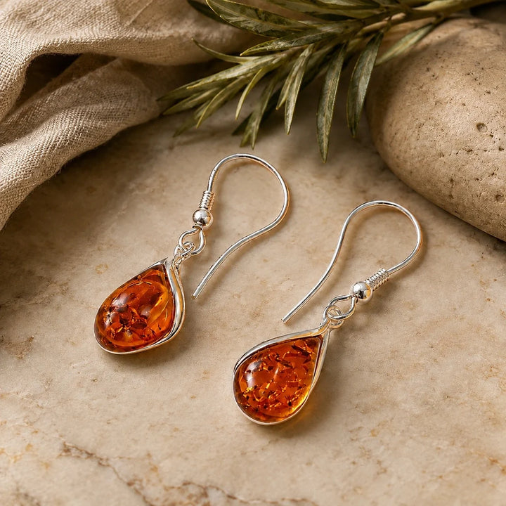 Amber Droplet Earrings