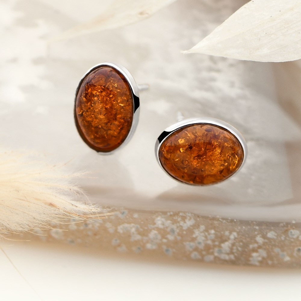 Timeless Amber Flame Studs (E18031)