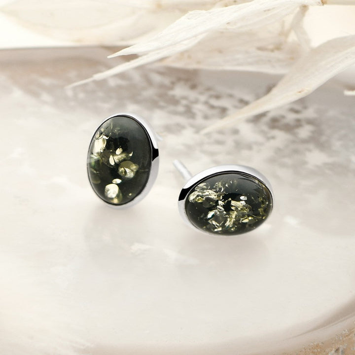 Sea Moss Amber Studs (E18041)