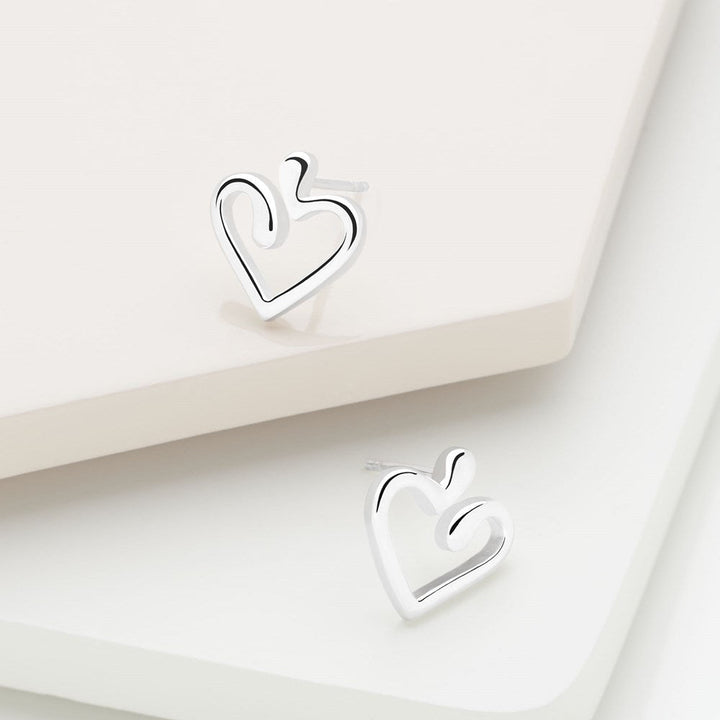 Love Heart Swirl Studs (E18231)