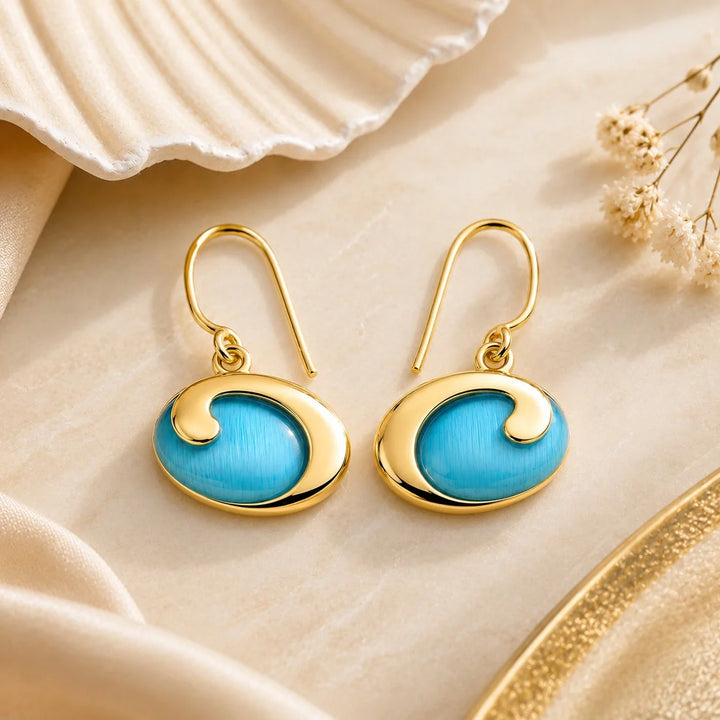 Gold Grecian Sea Earrings