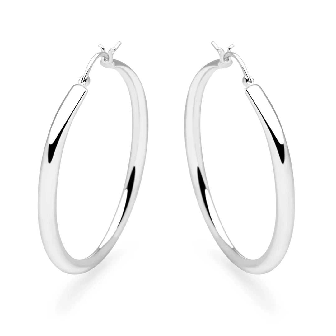 Classico Silver Hoops - Large (E23261)