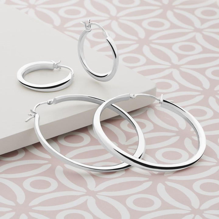 925 sterling silver hoop earrings (E23261)