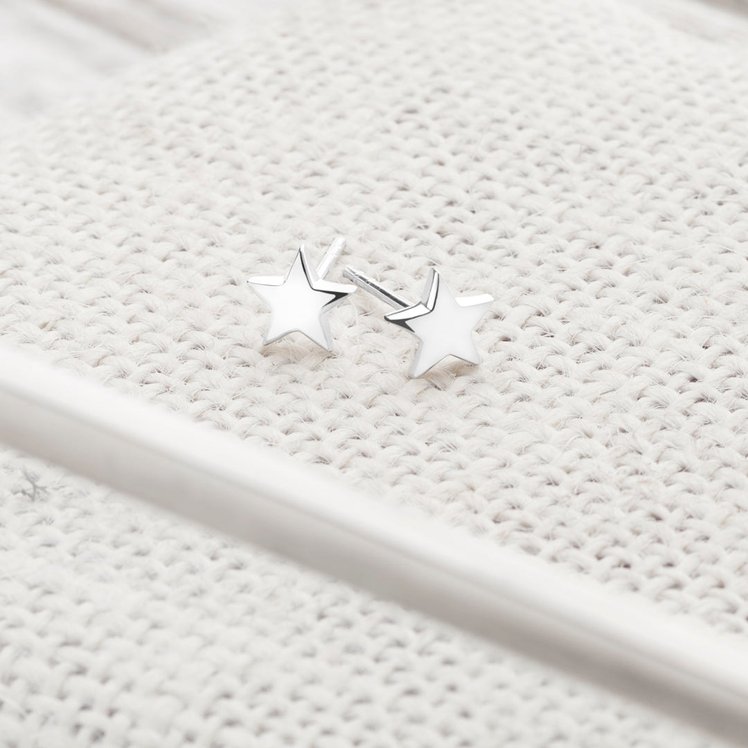 silver star earrings