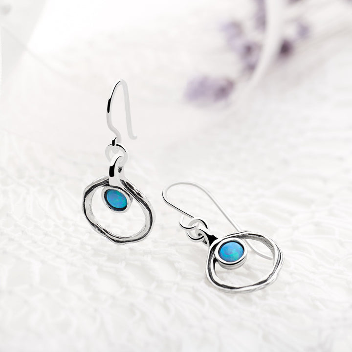 Halo Silver Drop Earrings (E34521)