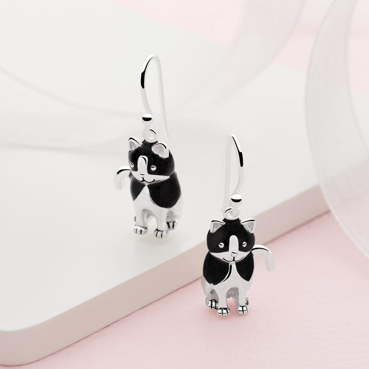 Tuxedo Cat Earrings (E40671)