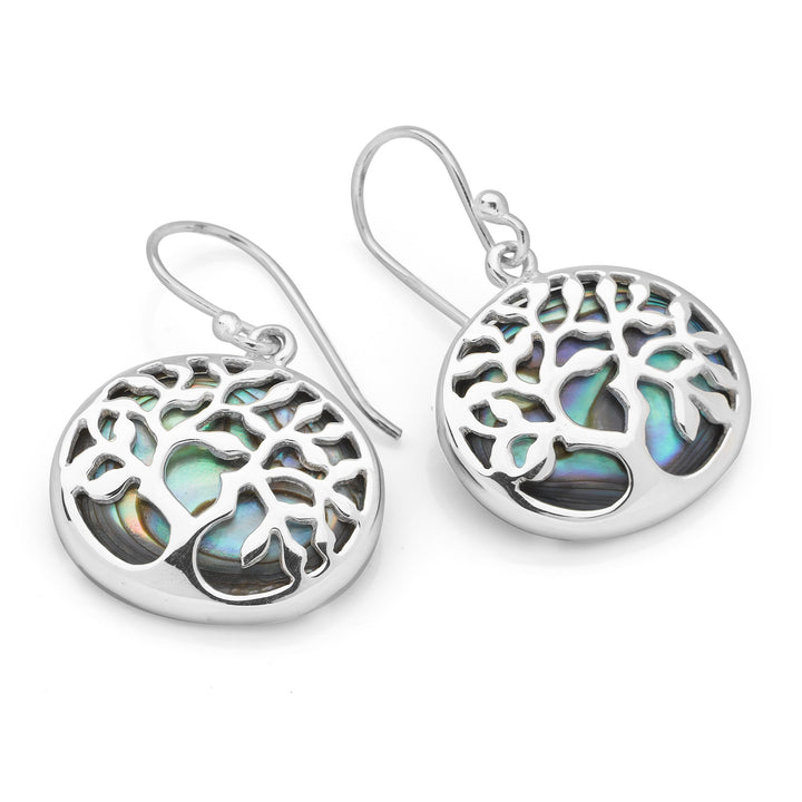 Abalone Tree of Life Earrings (E43281)