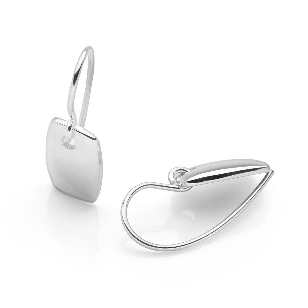 925 sterling silver rounded square earrings (E43741)