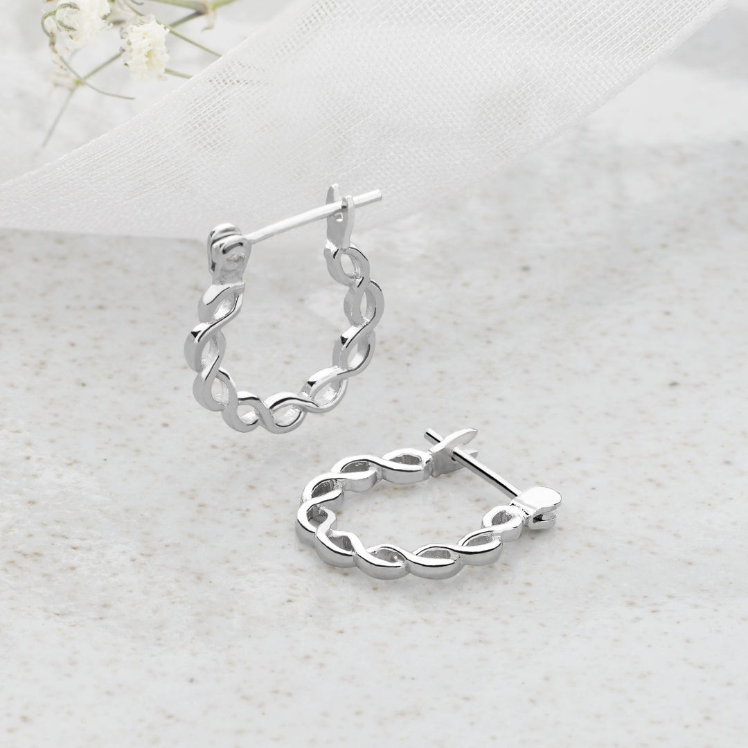 Silver Twist Hoops (E45721)