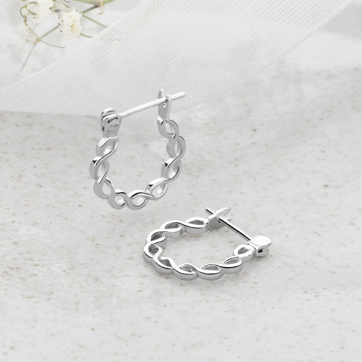 Silver Twist Hoops (E45721)