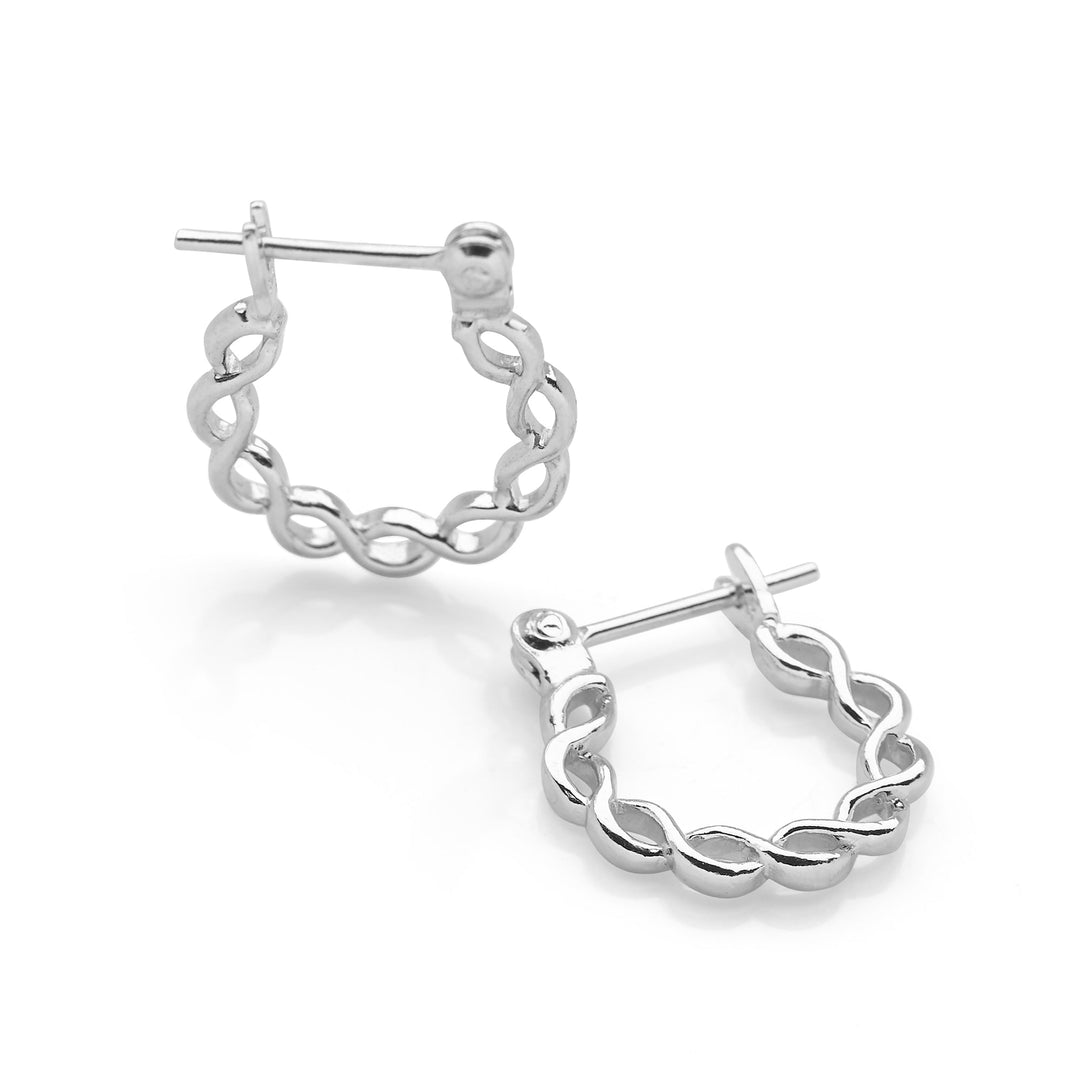 Silver Twist Hoops (E45721)