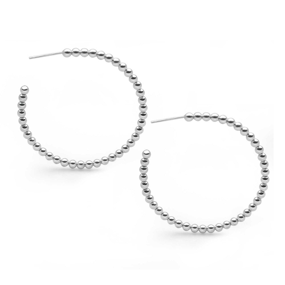 Santa Monica Silver Hoops - Large (E46041)