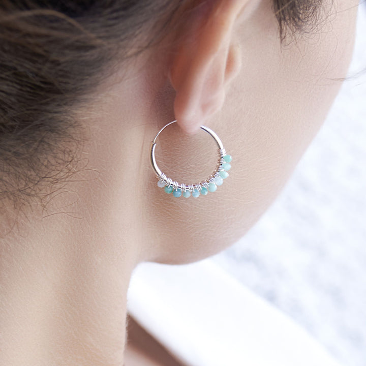 Amazonite Midi Hoops (E47361)