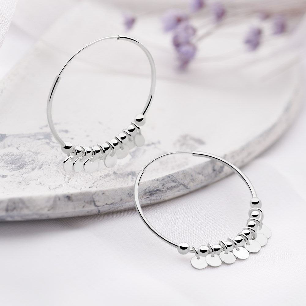 Romani Silver Hoops (E47401)