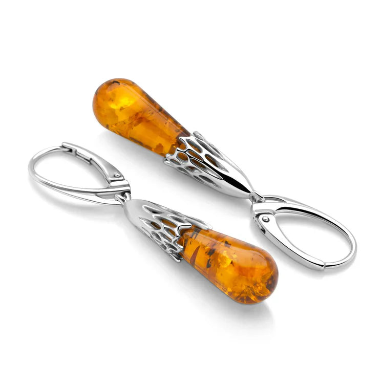 Melting Amber Drop Earrings (E47821)