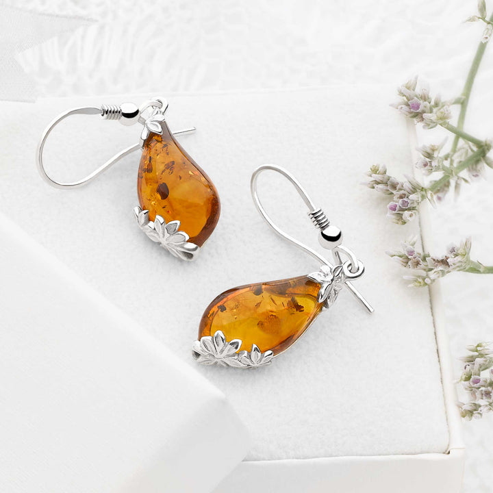 Amber Teardrop Earrings (E47831)