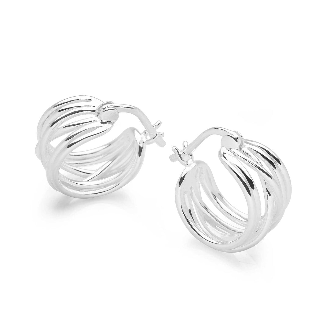 Silver Jet-Stream Hoops (E48201)