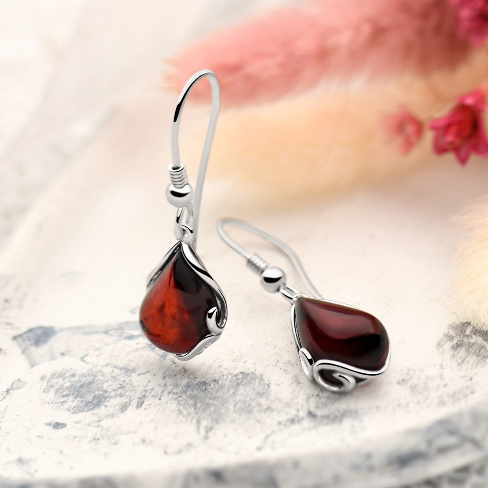 Honey Dew Amber Earrings (E48611)