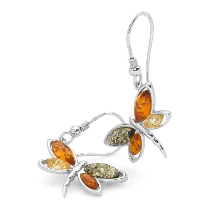 Dainty Dragonfly Amber Earrings (E48711)