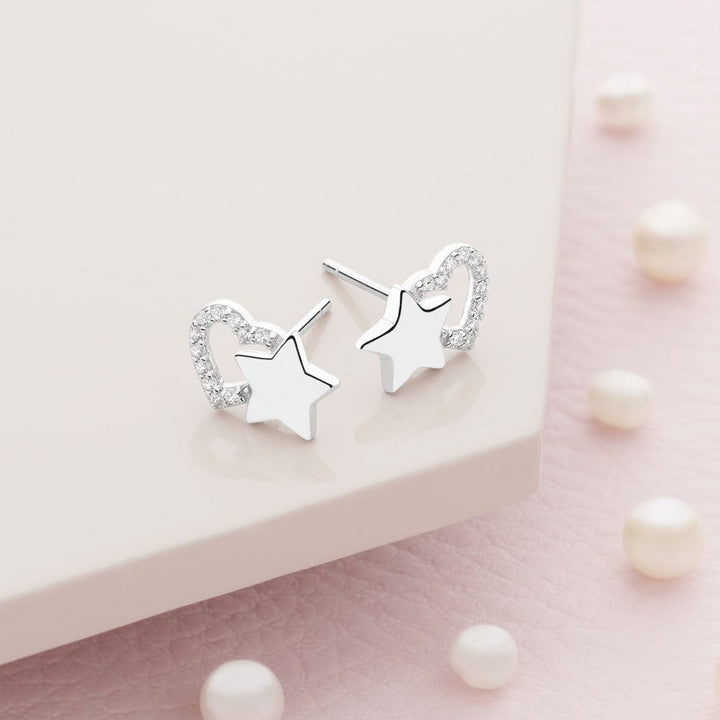 Galaxy Heart Earrings (E49611)