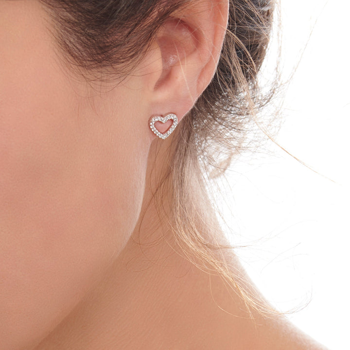 Zirconia Heart Studs (E49621)