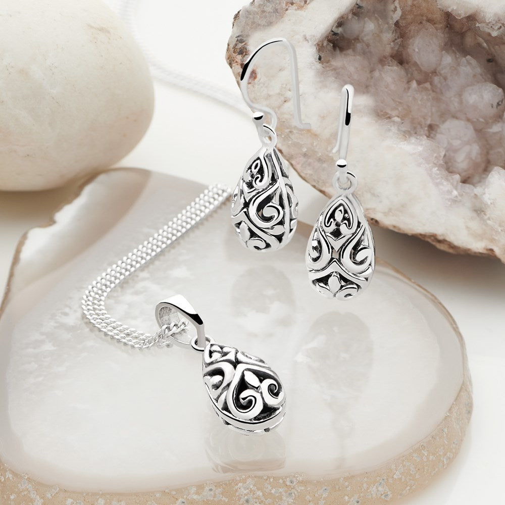 Sumatra Silver Rain Earrings (E50301)