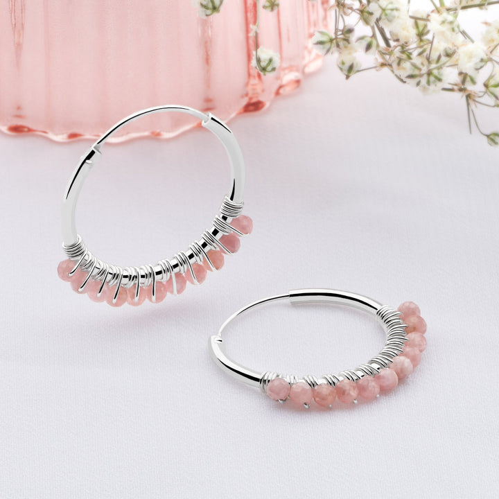 Tourmaline Silver Hoops (E50451)