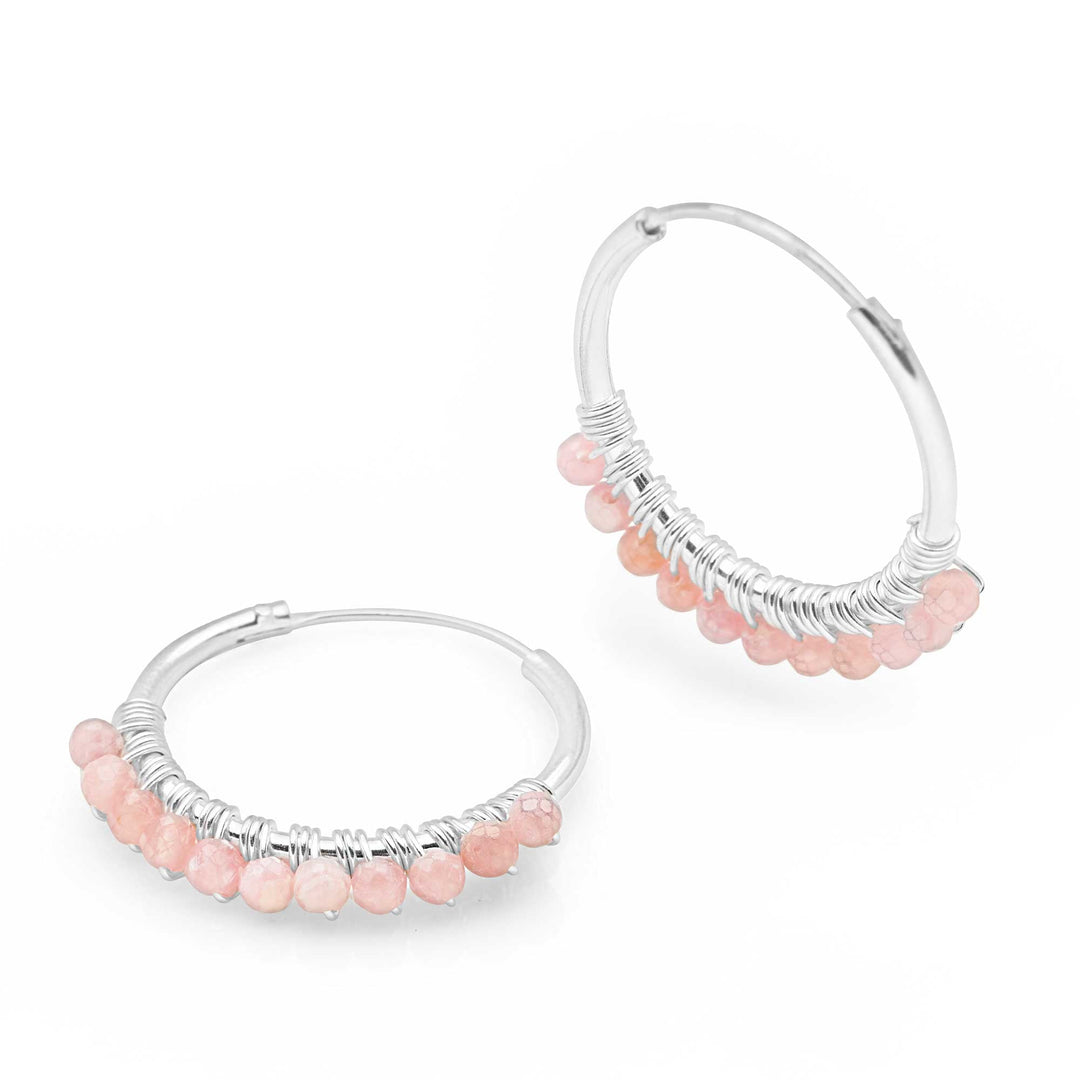 Tourmaline Silver Hoops (E50451)