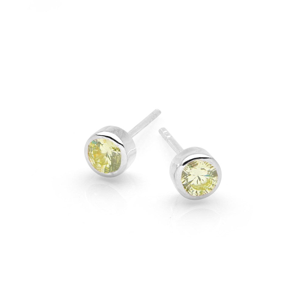 August Birthstone Studs (E50601) | Cubic Zirconia 925 Sterling Silver ...