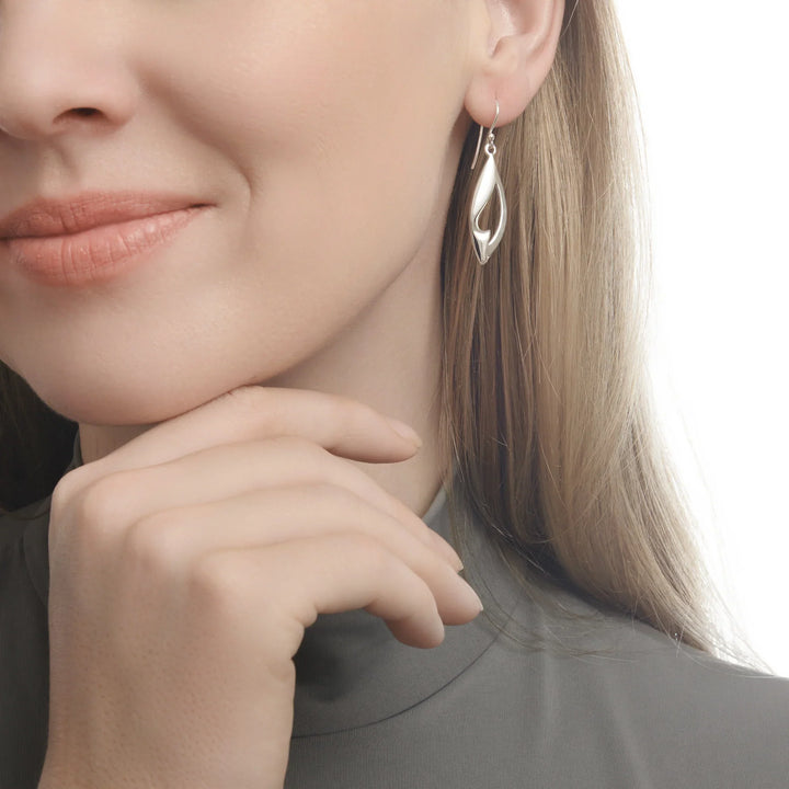 Silver Eucalyptus Shine Earrings