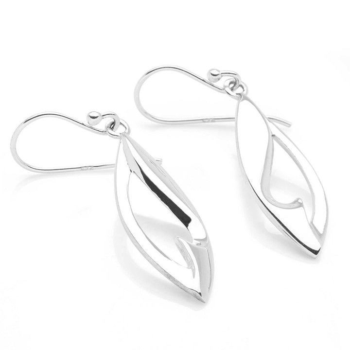 Silver Eucalyptus Shine Earrings