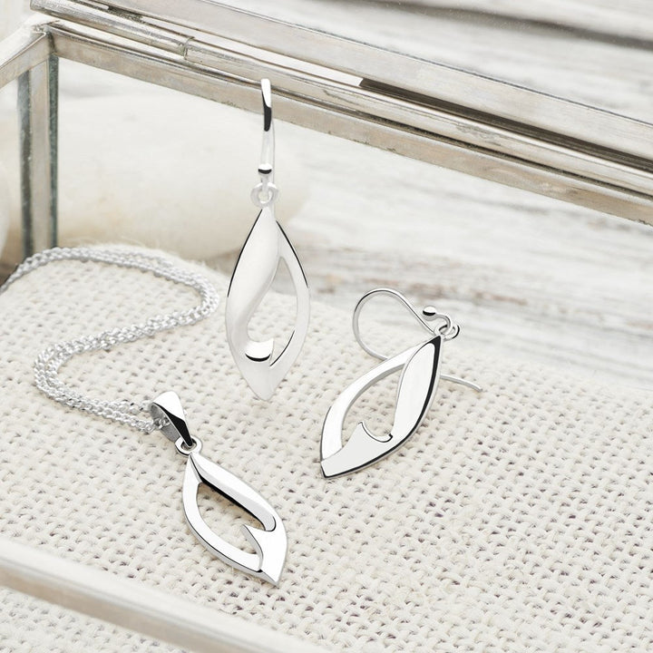 Silver Eucalyptus Shine Earrings