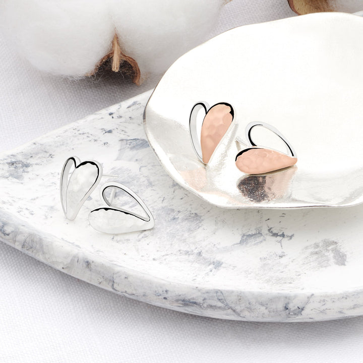 Ayacucho Silver Heart Stud Earrings (E52331)