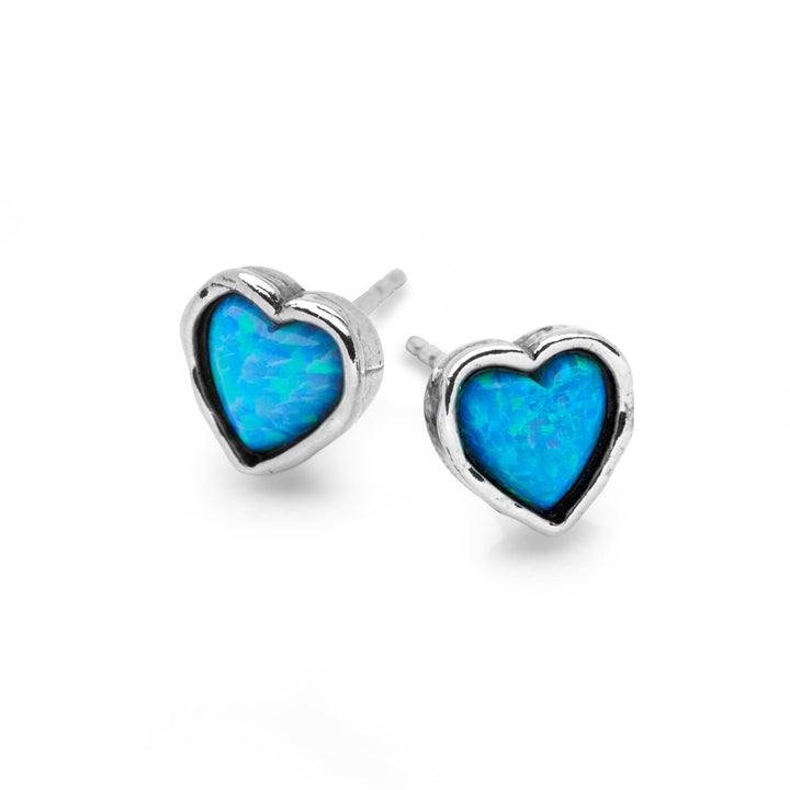 Opal Heart Earrings