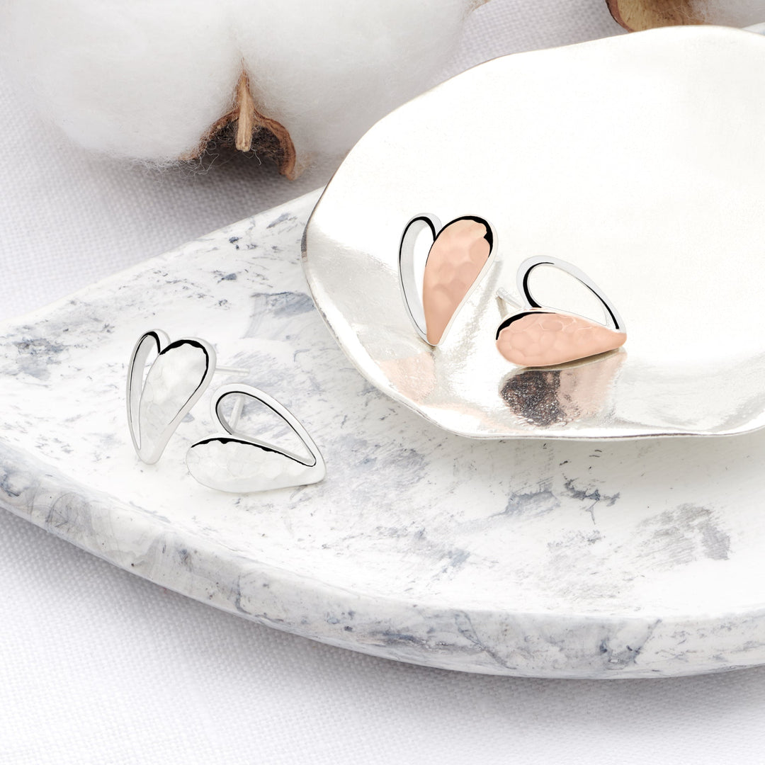 Ayacucho Rose Heart Studs (E53011)