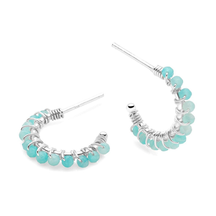 Amazonite Midi Bead Hoops (E53541)