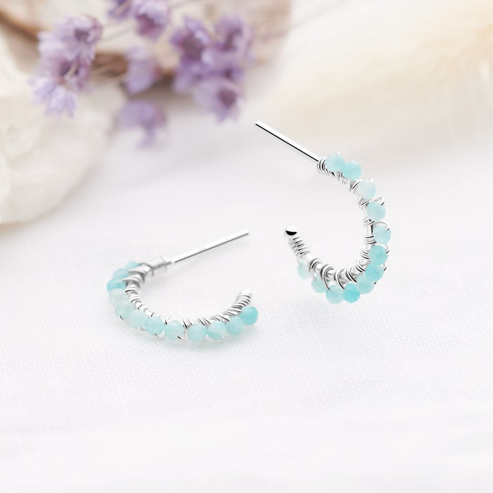 Amazonite Midi Bead Hoops (E53541)