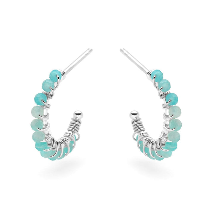 Amazonite Midi Bead Hoops (E53541)