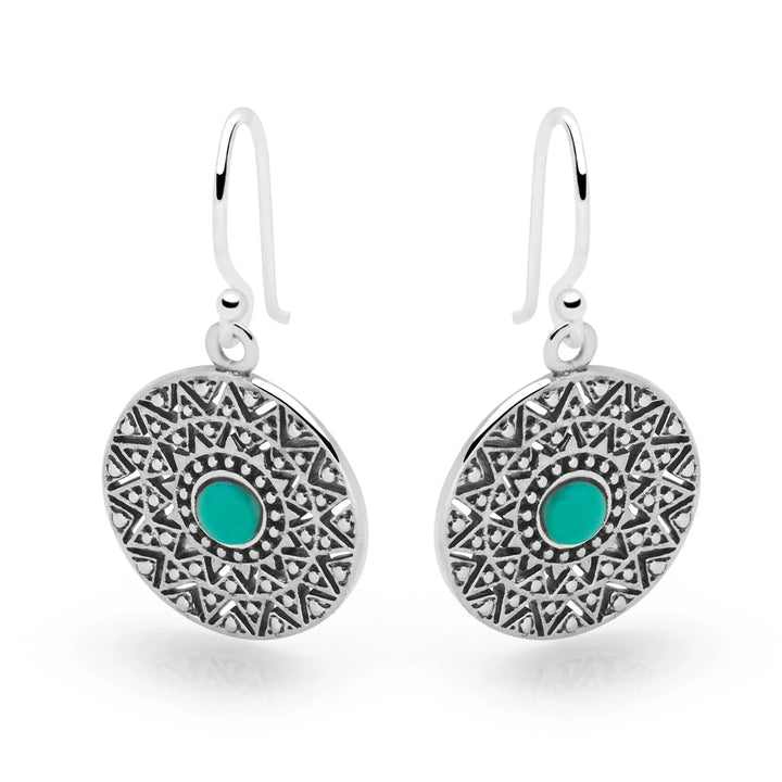 Mandala Turquoise Earrings