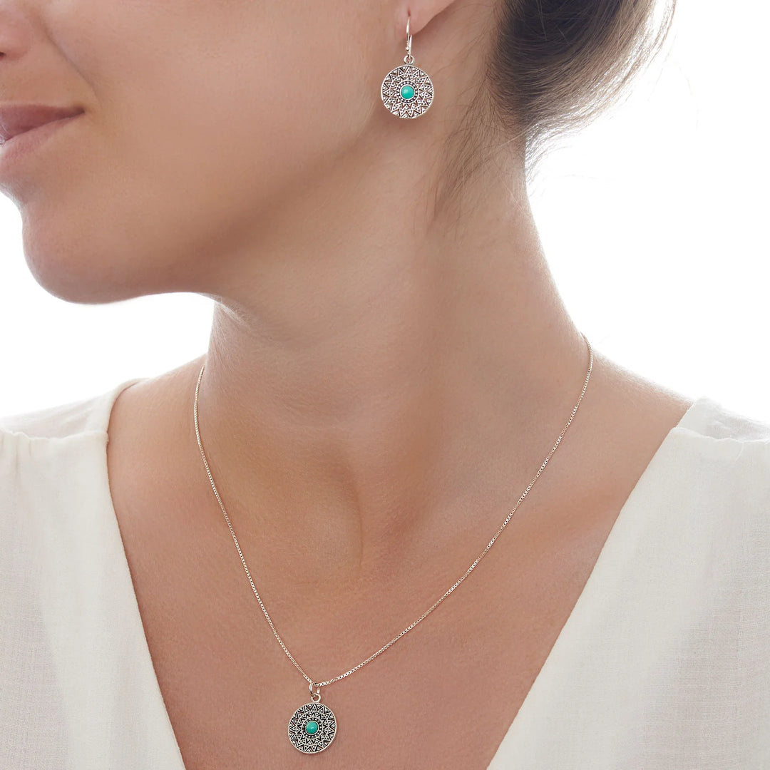 Mandala Turquoise Earrings