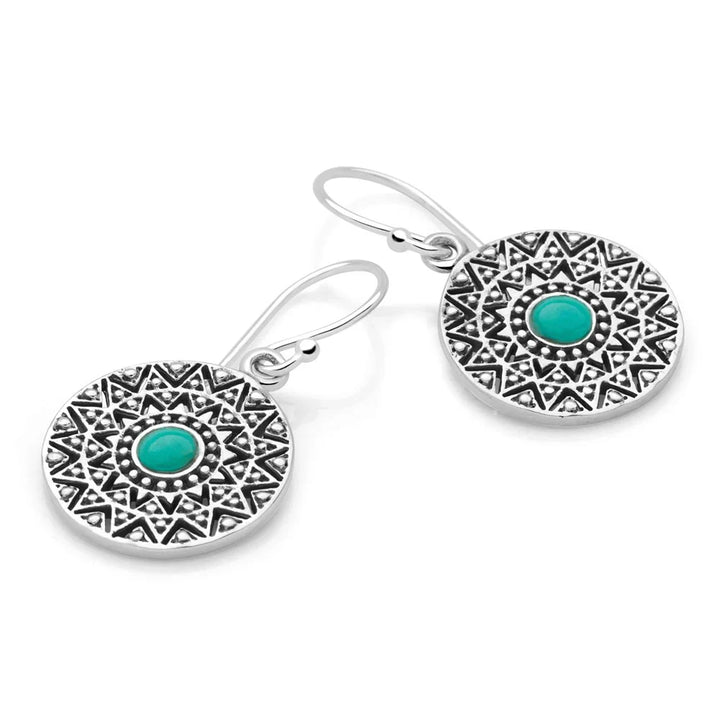 Mandala Turquoise Earrings