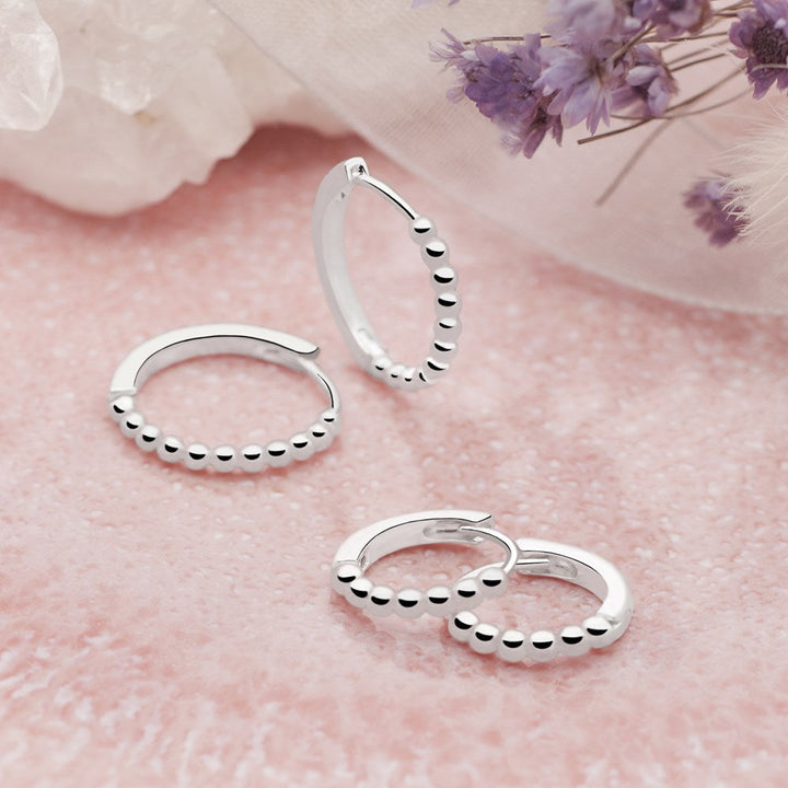 Reversible Silver Huggie Hoops - 12mm (E53881)