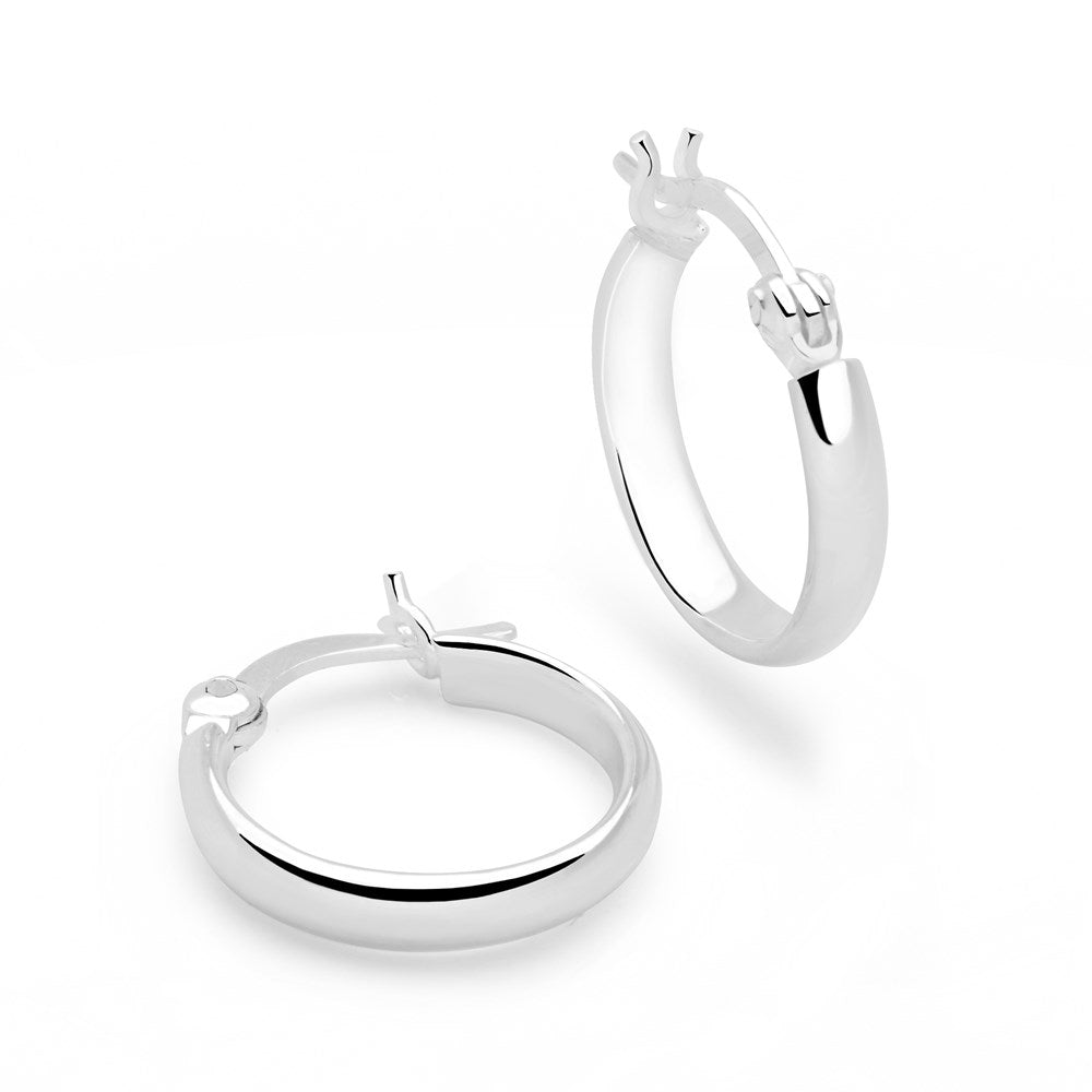 Curvello Silver Hoops (E53901)