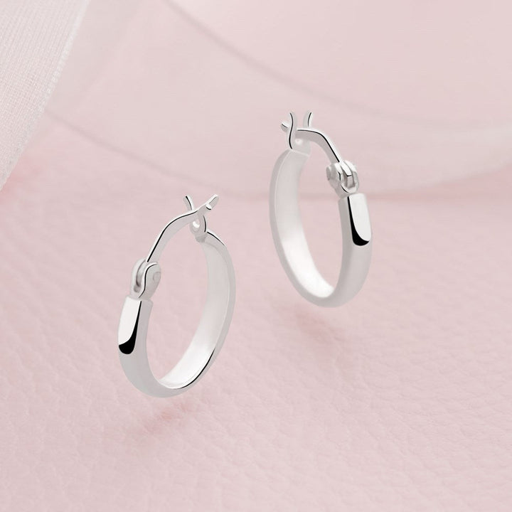 Curvello Silver Hoops (E53901)