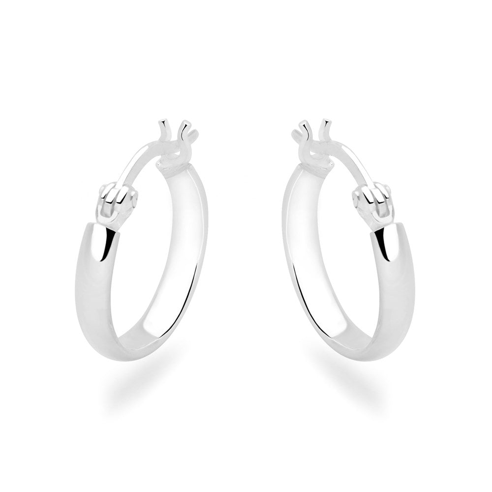 Curvello Silver Hoops (E53901)